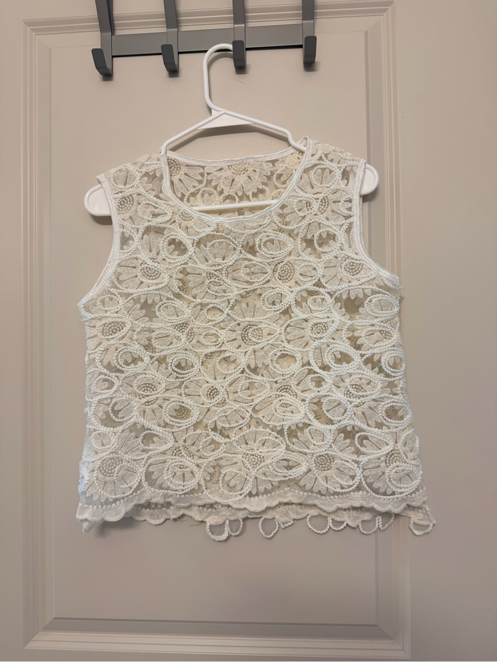 Lace Crochet Tank Camisole - White
